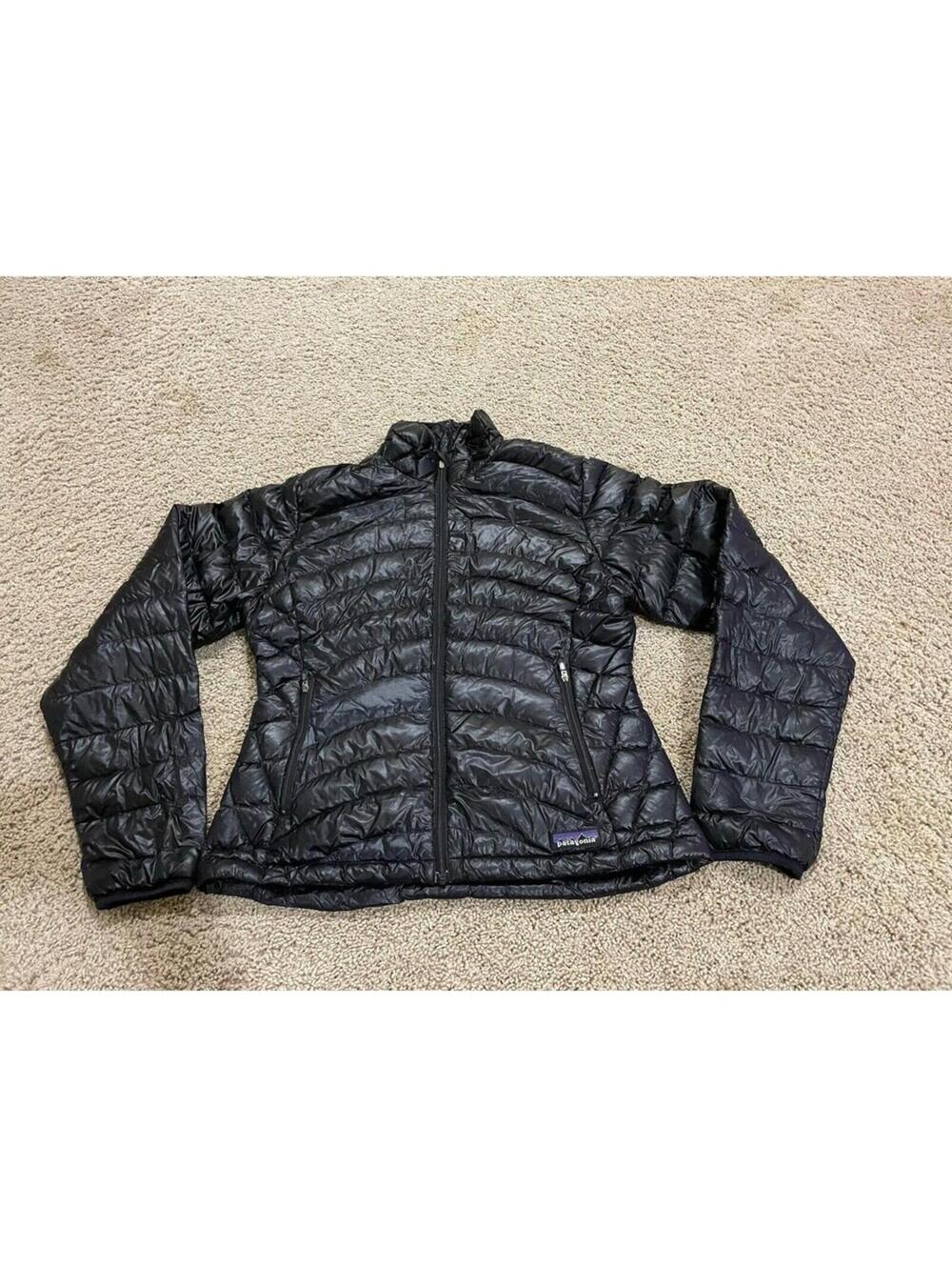 Women's Patagonia Down Full Zip SweaterTM Jacket Black S Small Glossy